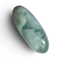 Load image into Gallery viewer, ‘Cloud Stone’ Green Alabaster Shiva Lingham, Tremolite, Nephrite, Albite, Amphibole, Quartz and Obsidian Glass Slag, Wyoming, USA