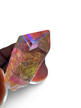 Load image into Gallery viewer, Baby Pink Aura Double Coated Lemurian Seed, Brazilian Quartz, USA aura
