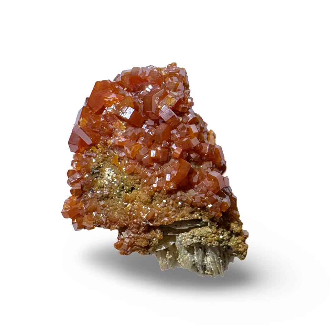 Vanadinite on Barite, Milbladen Mining District, Morocco