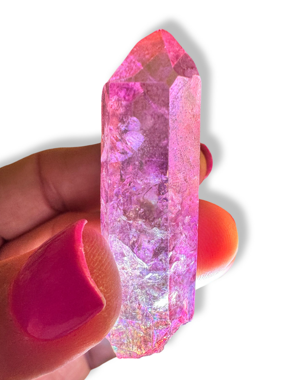 Bubblegum Aura Lemurian Quartz, USA & Brazil