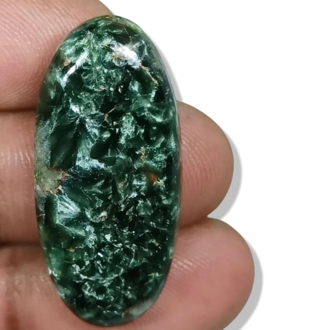 Seraphinite Cabochon, Siberia, Russia