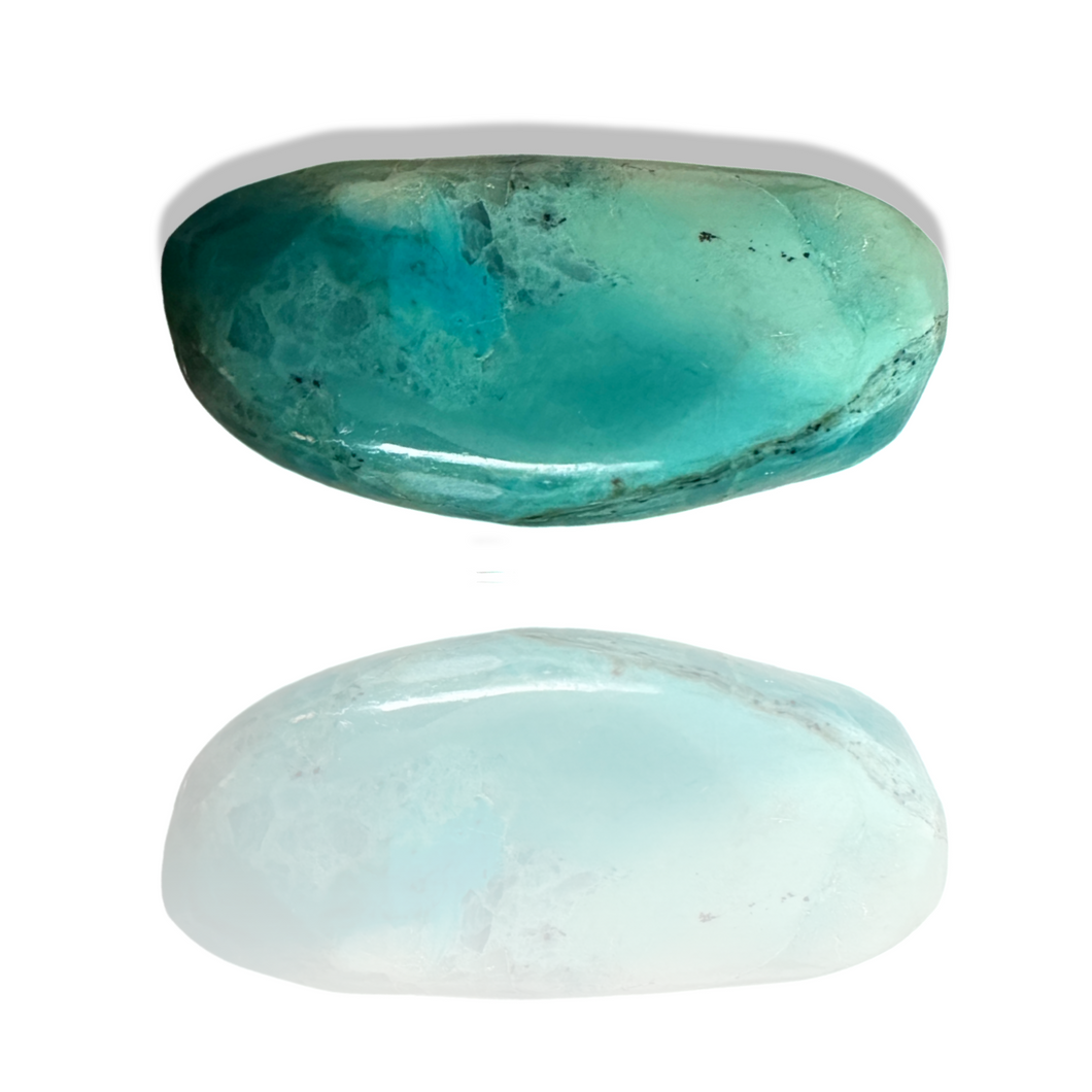 Polished Chrysocolla with Malachite, Shattukite, Goethite and Heteragonite, DRC, The Congo, Africa