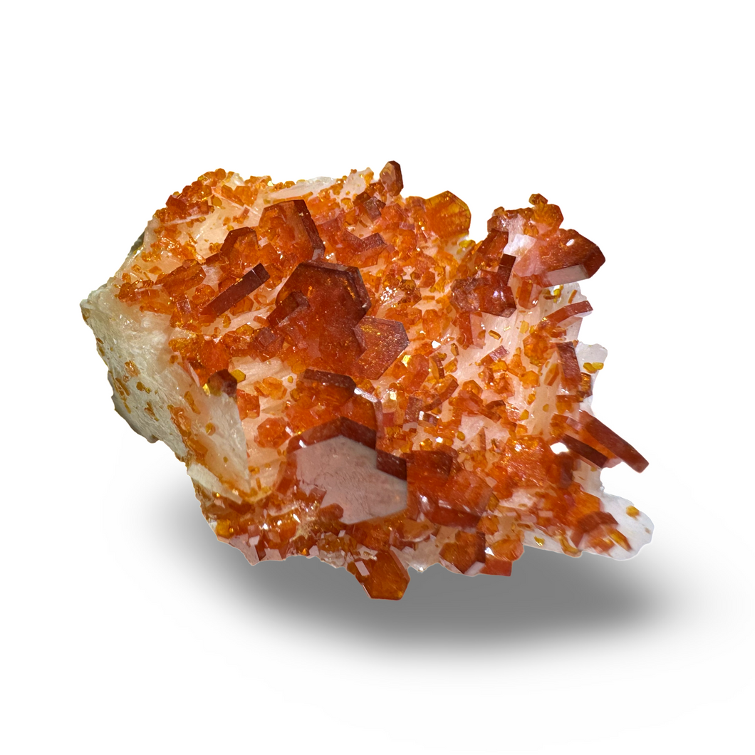 Vanadinite on Barite, Milbladen Mining District, Morocco