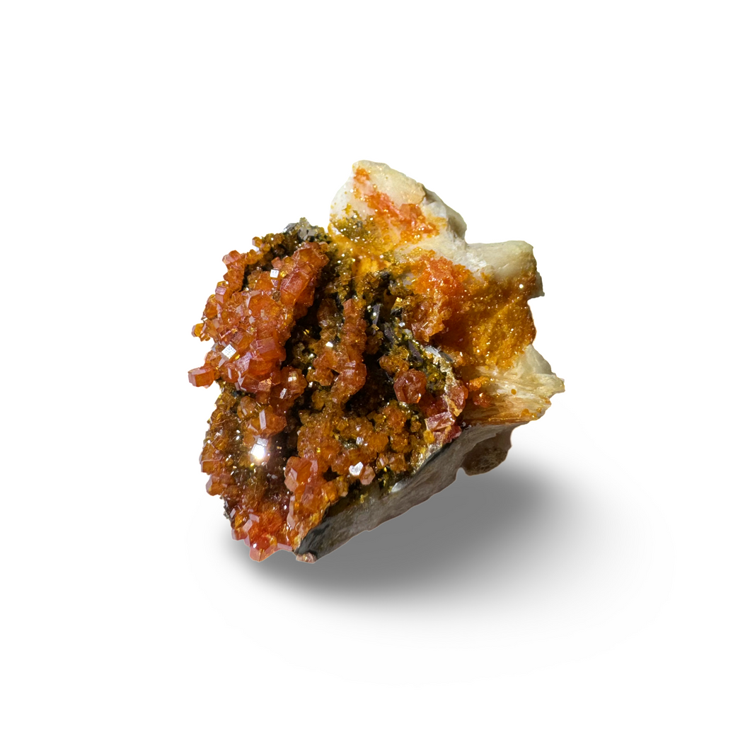 Vanadinite on Barite, Milbladen Mining District, Morocco