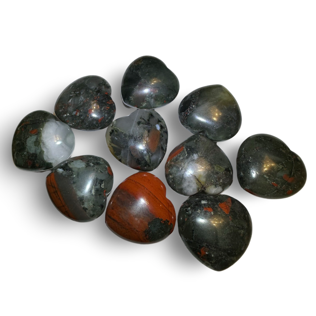 African Bloodstone Mini Hearts