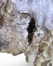 Load image into Gallery viewer, Dog Tooth Calcite with UV Reactive Fluorite, Hematite and Hyalite Opal, Potosi Mine, Santa Eulalia, Chihuahua, Mexico
