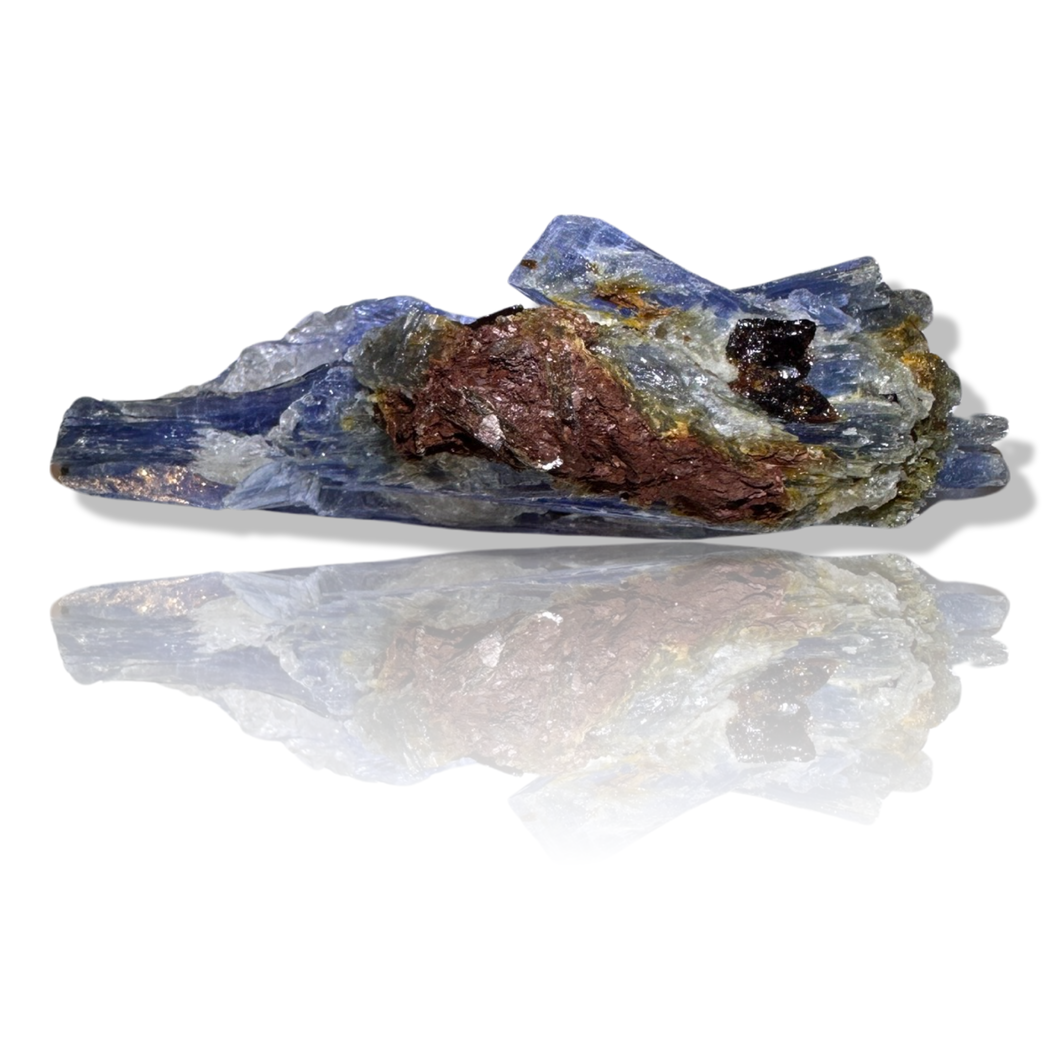 Blue Kyanite with Garnet & Quartz, Gerais Minas, Brazil