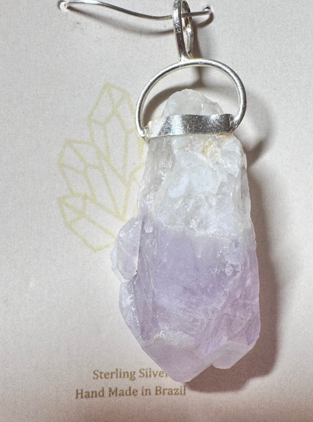 Lavender Quartz & Sterling Silver Pendant, Brazil