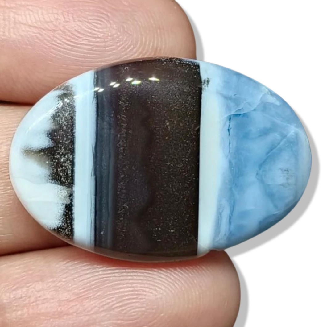 Owyhee Blue Opal Cabochon, Owyhee, Oregon