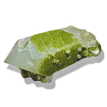 Load image into Gallery viewer, Druzy Epidote on Milk Quartz, Turkey
