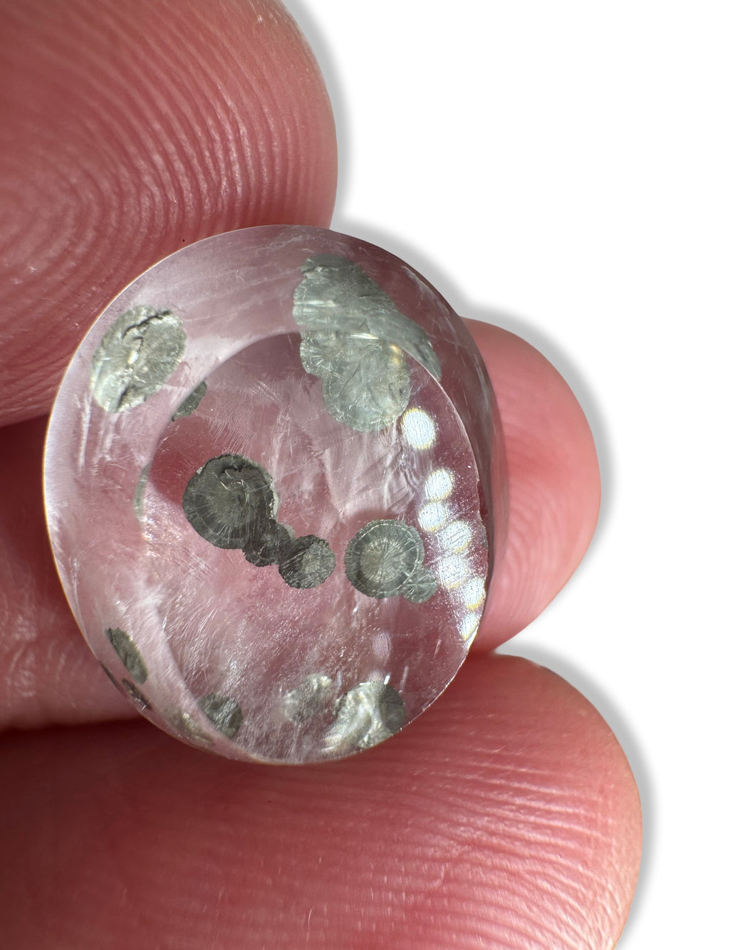 Pyrite Suns in Quartz Cabachon minis, Galileia, Minas Gerais, Brazil