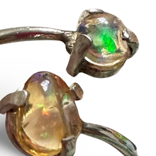 Load image into Gallery viewer, Adjustable Dual Golden Water Opal Sterling Silver Ring, Jalisco, Mexico
