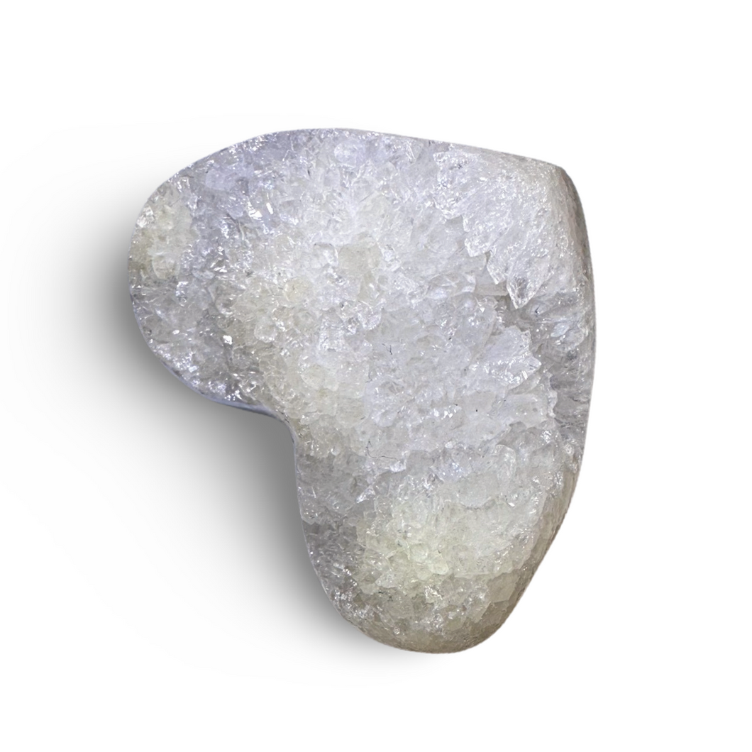 Small Citrine Sugar Druzy Heart, Brazil