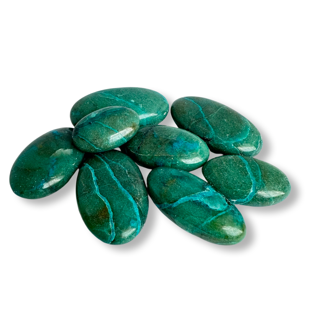 Chrysocolla Shattuckite Copper Palms, Sukabumi, Indonesia, crafted in India