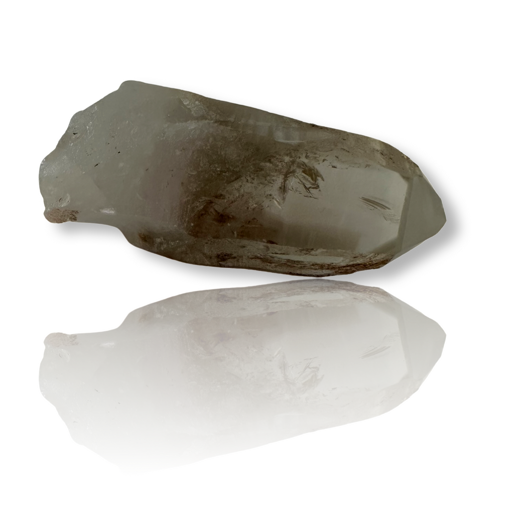 Phantom Citrine Master Lemurian Quartz with Red and Grey Amphibole, Brazil