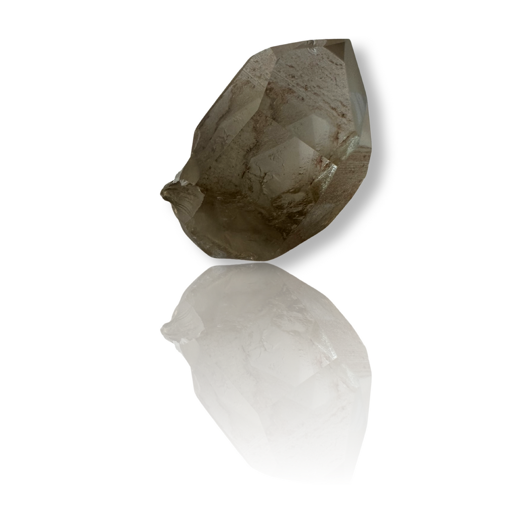 Phantom Citrine Master Lemurian Quartz with Blue Amphibole, Brazil