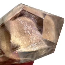 Load image into Gallery viewer, Polished Red Amphibole in Smoky Quartz, Gerais Minas, Brazil
