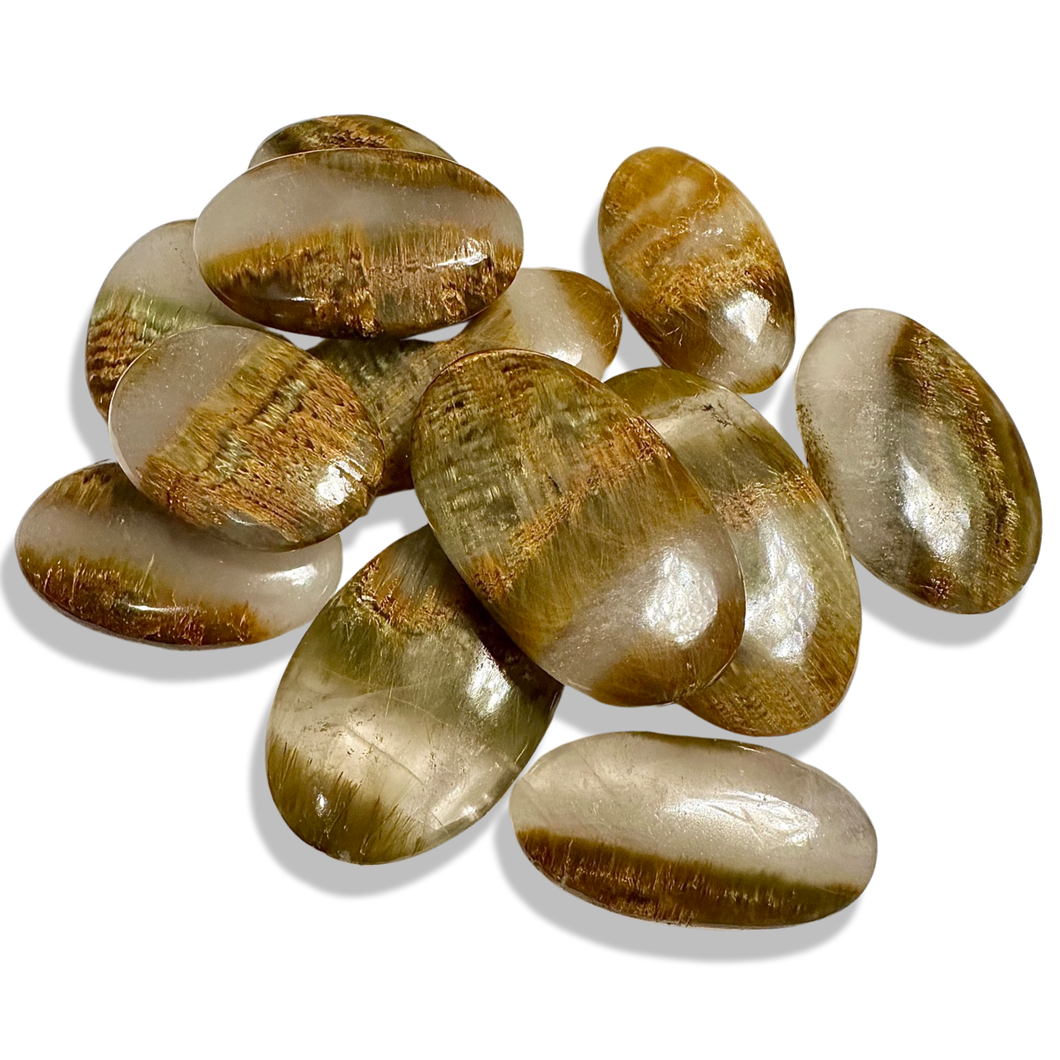 Tigers Eye & Quartz ‘Cat Eye’ Palm, Zimbabwe