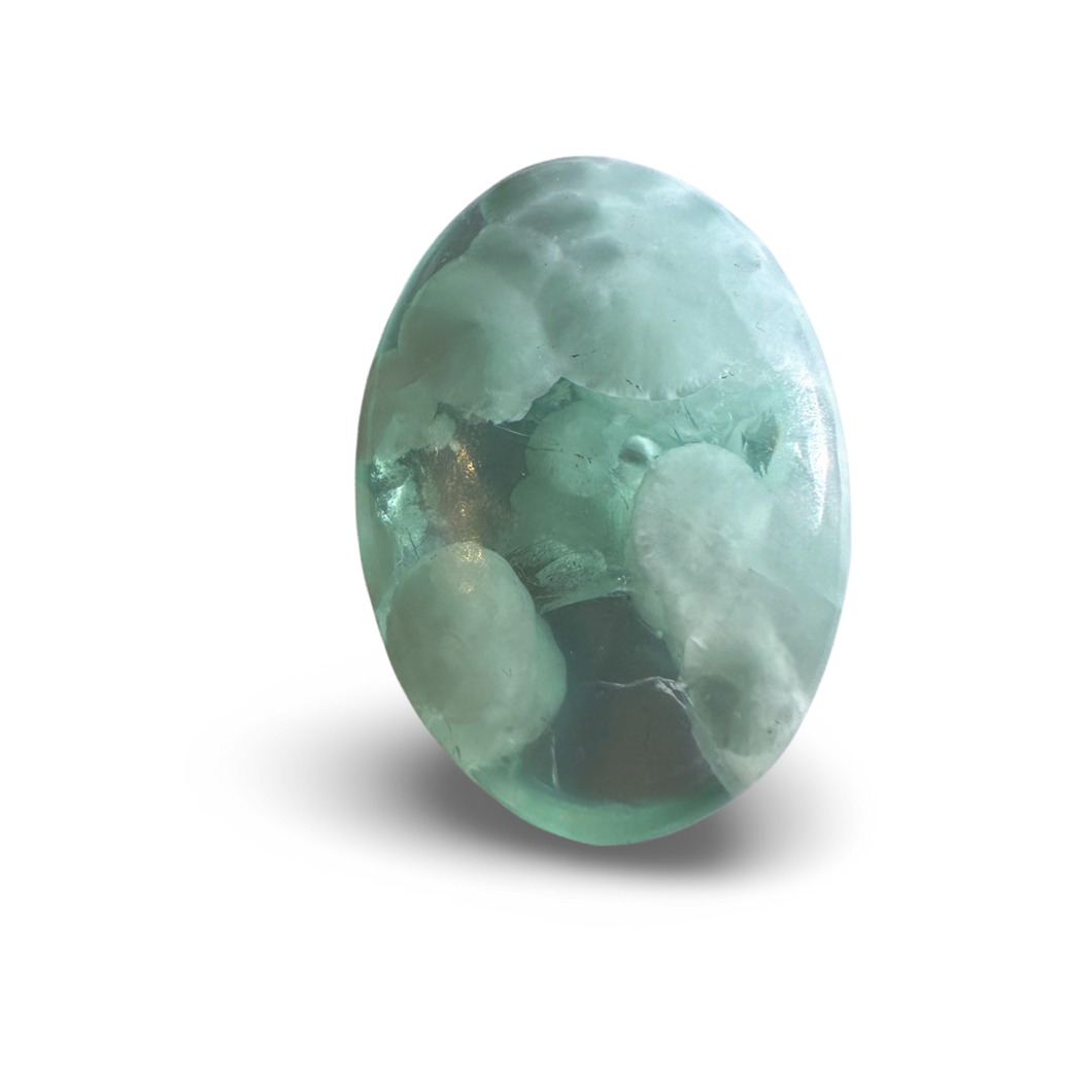 ‘Cloud Stone’ Green Alabaster Palm, Tremolite, Nephrite, Albite, Amphibole, Quartz and Obsidian Glass Slag, Wyoming, USA