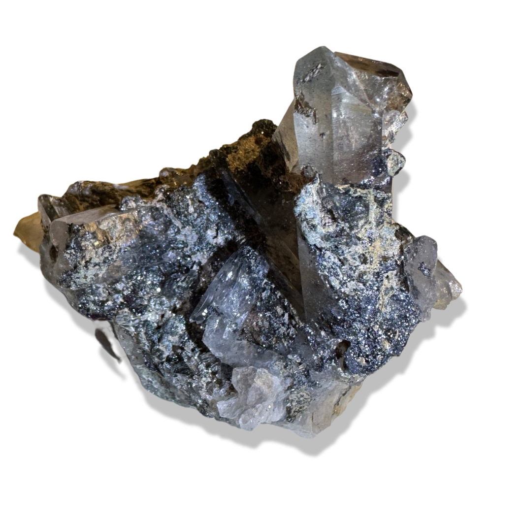 Black Samādhi Himalayan Quartz Pointed Cluster, Meru Peak, India