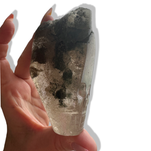 Load image into Gallery viewer, Golden Rutile Chlorite Samādhi Himalayan Quartz Skull, Carved by Subhash, India
