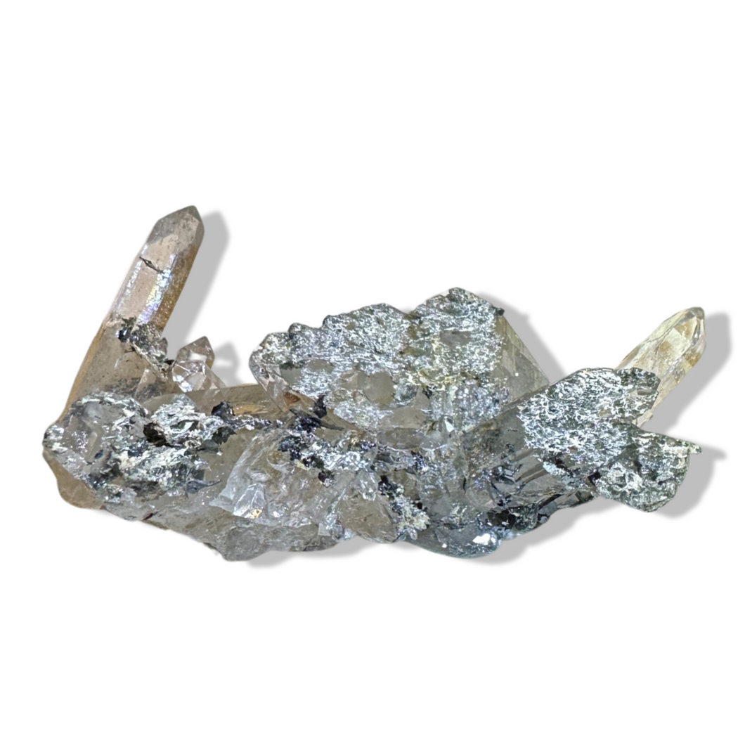 Black Samādhi Himalayan Quartz Pointed Cluster, Meru Peak, India