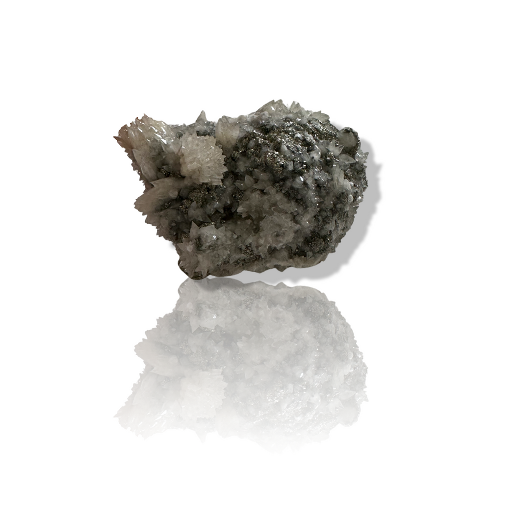 Dog Tooth Calcite with pyrite, Huxu Mine, Jiangxi, Dongxiang, China