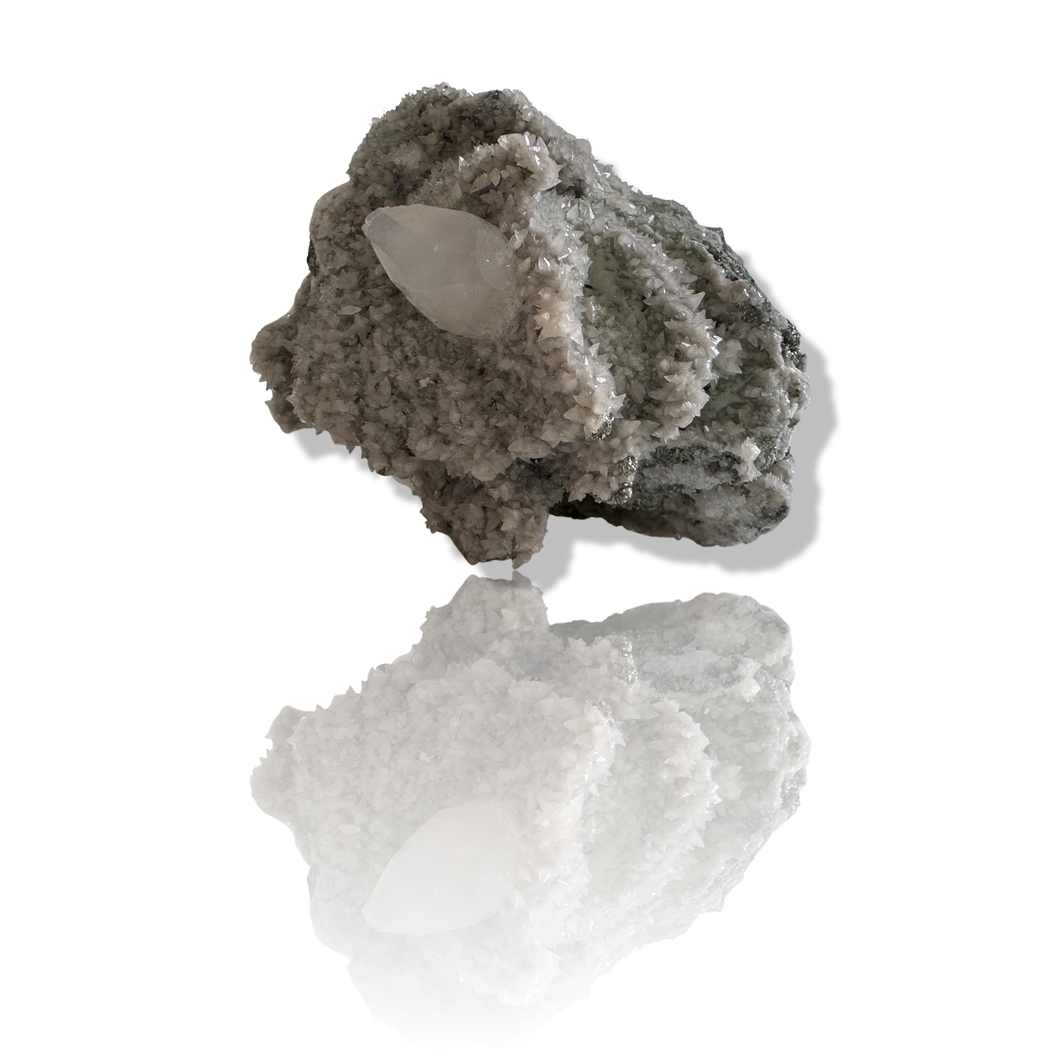 Dog Tooth Calcite with pyrite, Huxu Mine, Jiangxi, Dongxiang, China