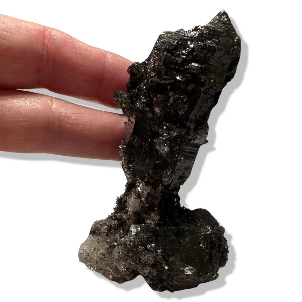 Black Samādhi Himalayan Quartz Pointed Cluster, Meru Peak, India