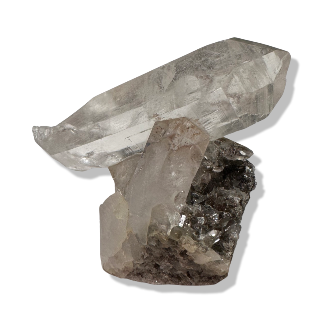 Black Samādhi Himalayan Quartz Pointed Cluster, Meru Peak, India