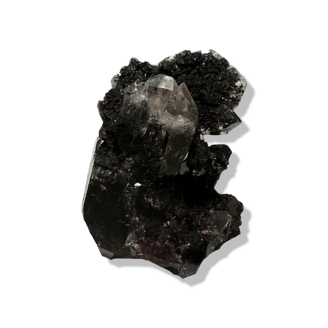 Black Samādhi Himalayan Quartz Pointed Cluster, Meru Peak, India
