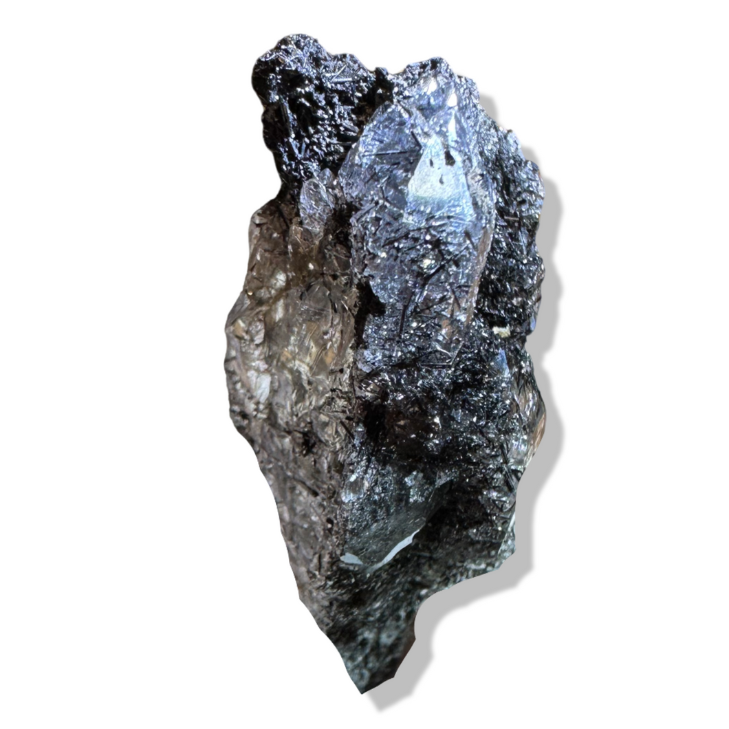 Black Samādhi Himalayan Quartz Pointed Cluster, Meru Peak, India