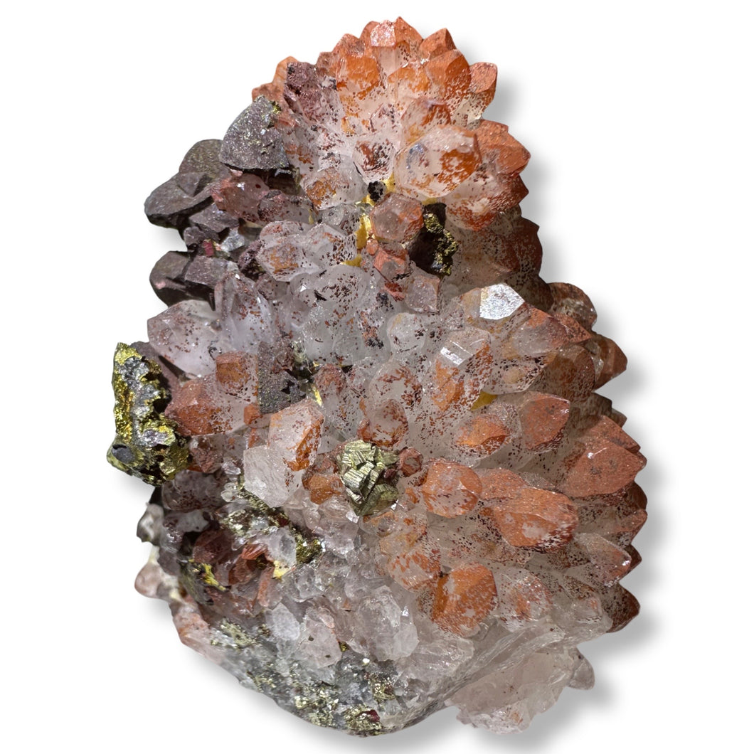 Hematite Quartz, Calcite & Pyrite, Jiangxi Dongxiang, China, Huxu Mine