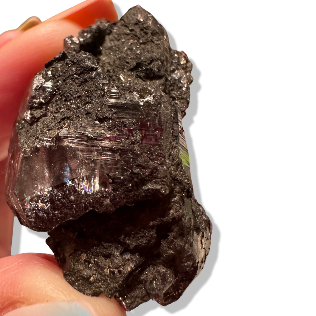 Black Samādhi Himalayan Quartz Pointed Cluster, Meru Peak, India