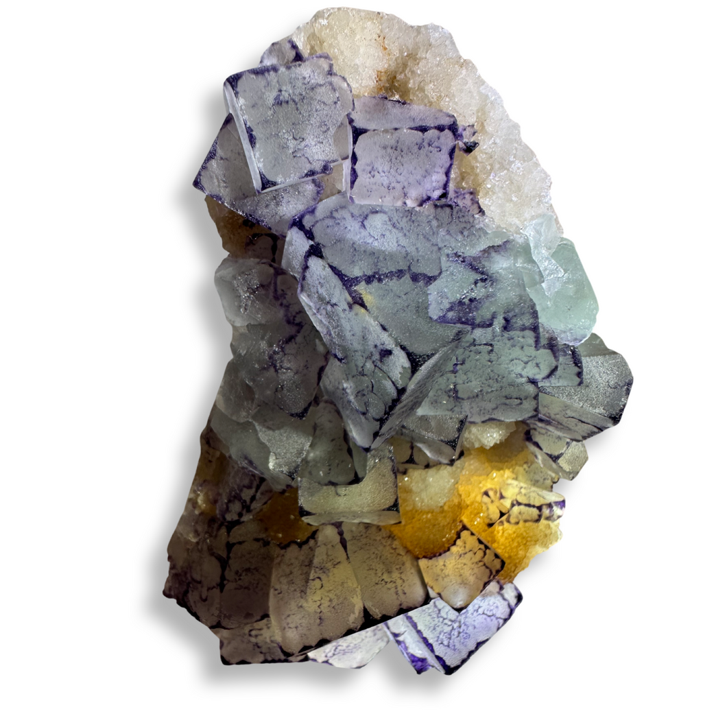 Edge-zoned Fluorite, Guizhou Province, Qinglong County, China