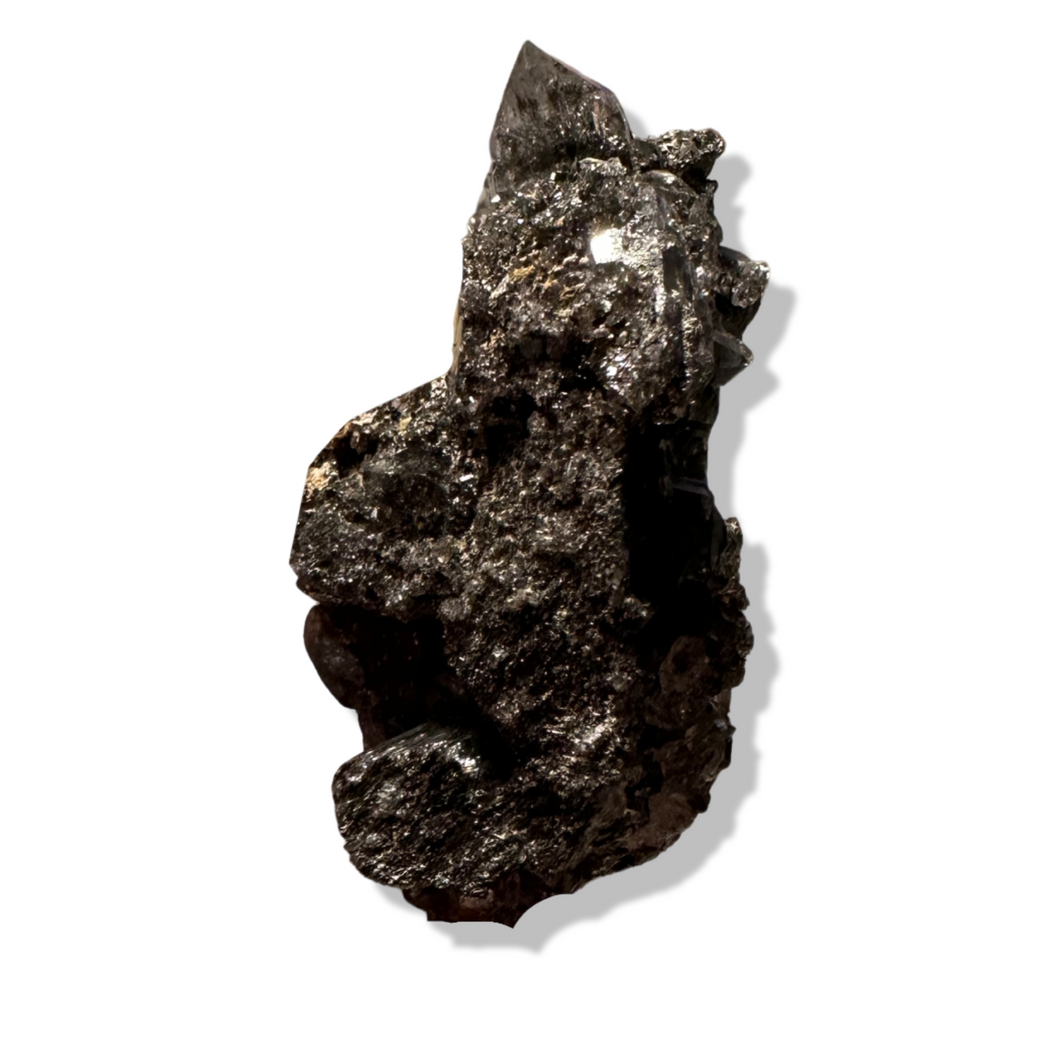 Black Samādhi Himalayan Quartz Pointed Cluster, Meru Peak, India