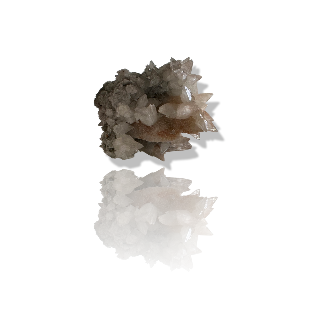 Dog Tooth Calcite with pyrite, Huxu Mine, Jiangxi, Dongxiang, China