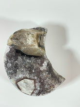 Load image into Gallery viewer, Druzy Amethyst Agate Jasper Moon with Calcite, Super Extra, Brazil
