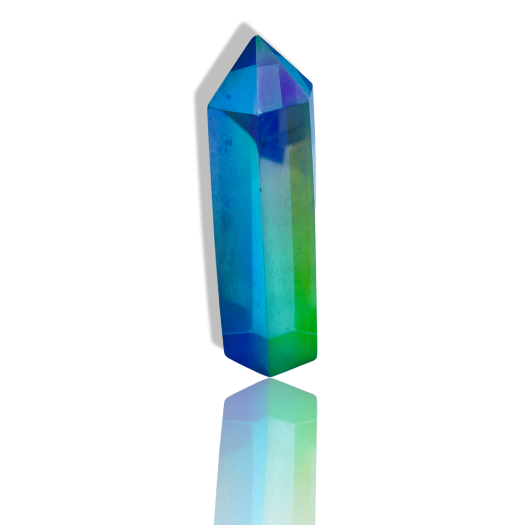 AAA Grade, Double Aqua Aura Coated Quartz Tower, Brazil & USA