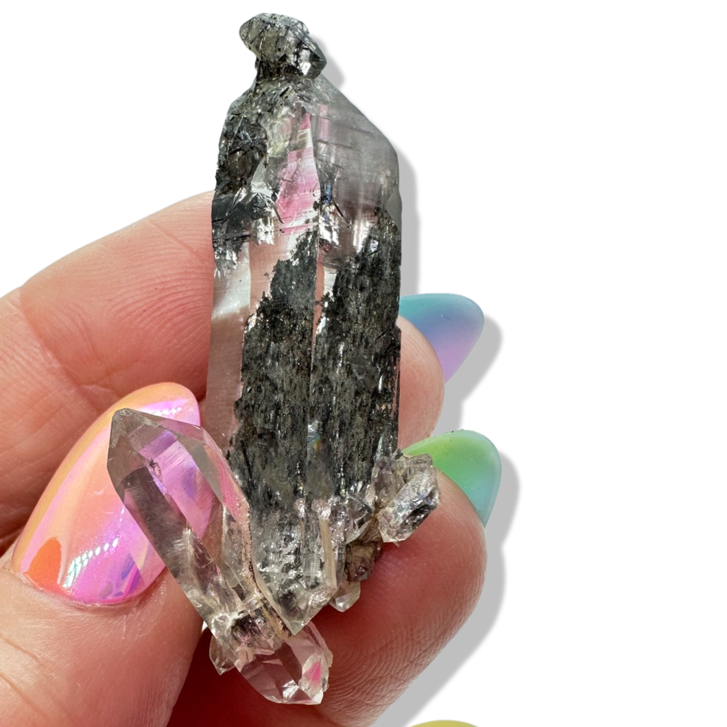 Black Samādhi Himalayan Quartz Pointed Cluster, Meru Peak, India