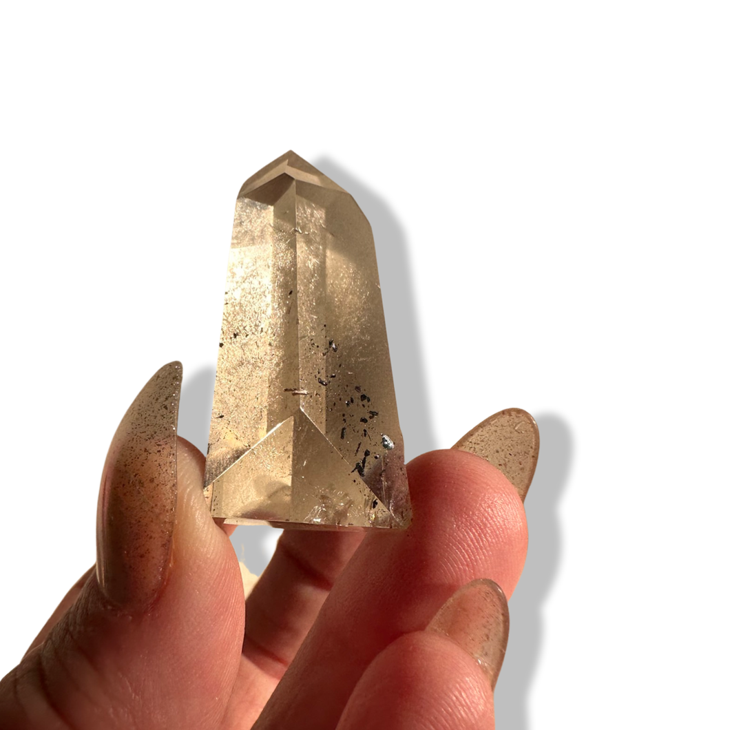 Smoky Chlorite Himalayan Freeform with Pyrite, Meru Peak, India