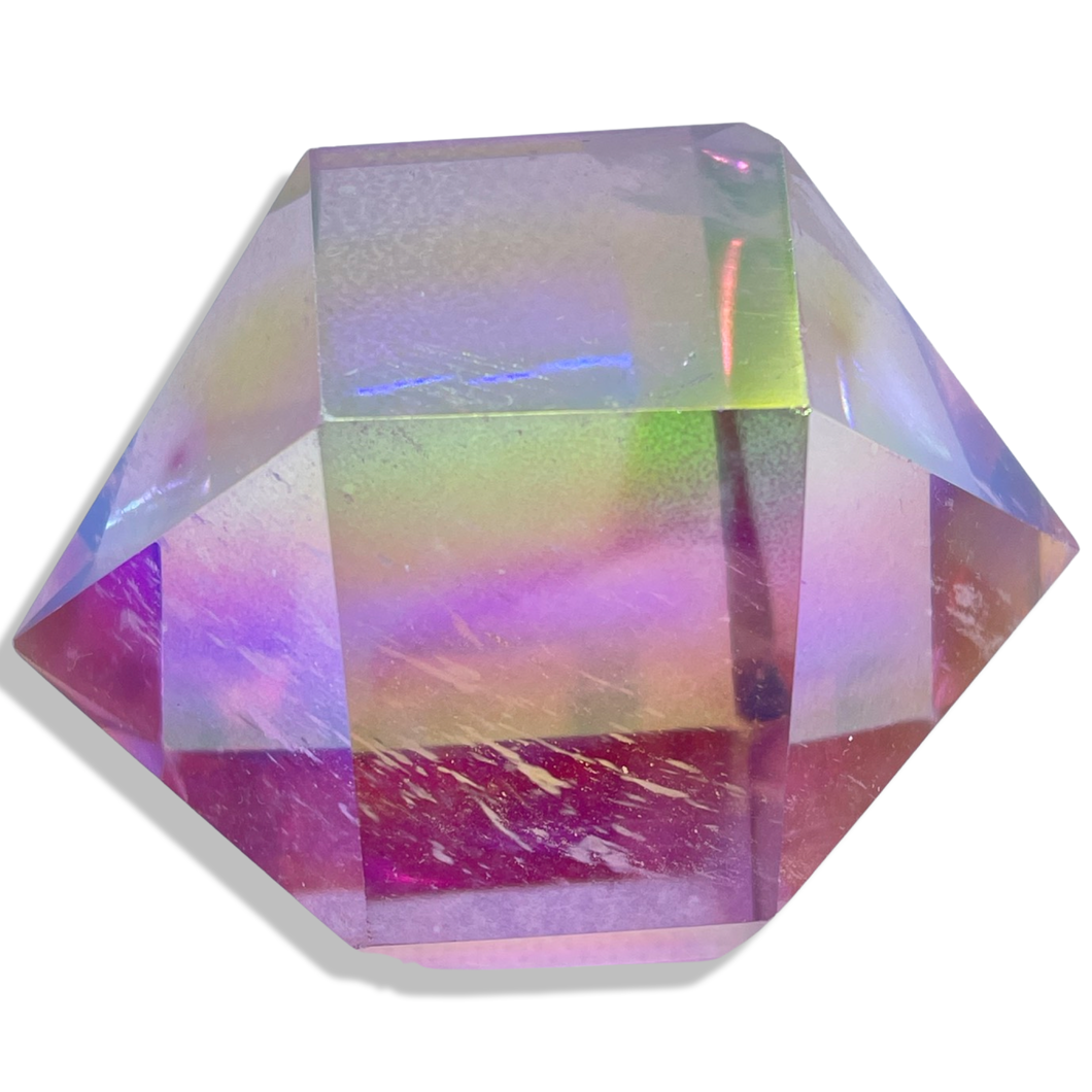 AAA Grade, Double Aura Coated Double Terminated Bubble Gum Aura Quartz, USA