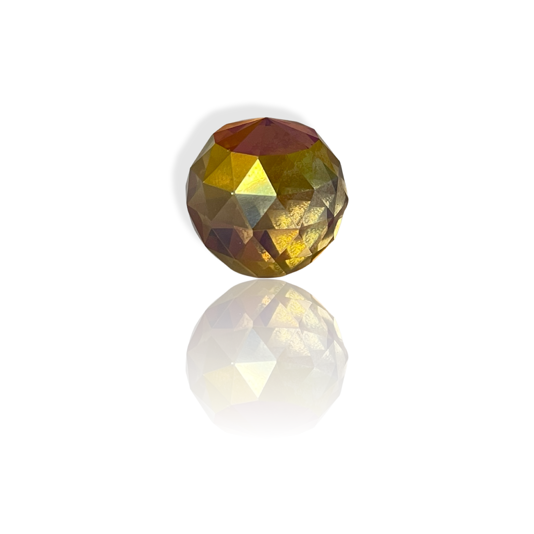 AAA Grade, Sacred Geometry 64 sided, faceted mini orb, Sunset Aura Quartz, USA/Brazil
