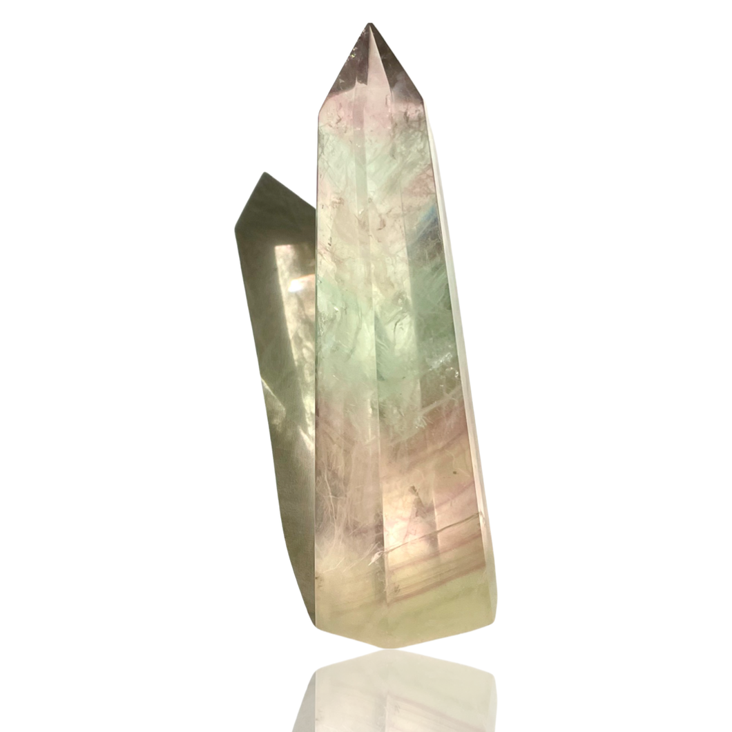 Large Rainbow Fluorite Tower, Russia