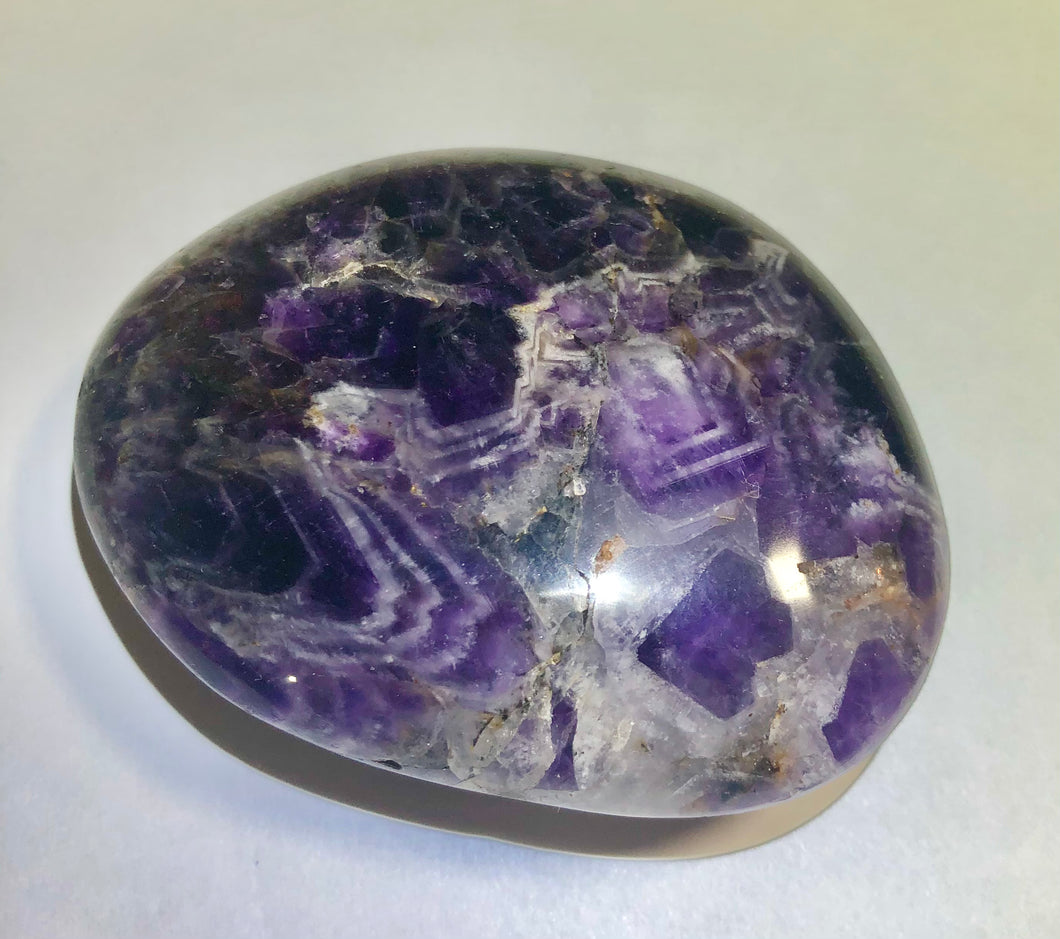 AAA Grade Moroccan Chevron Amethyst Palm Stone