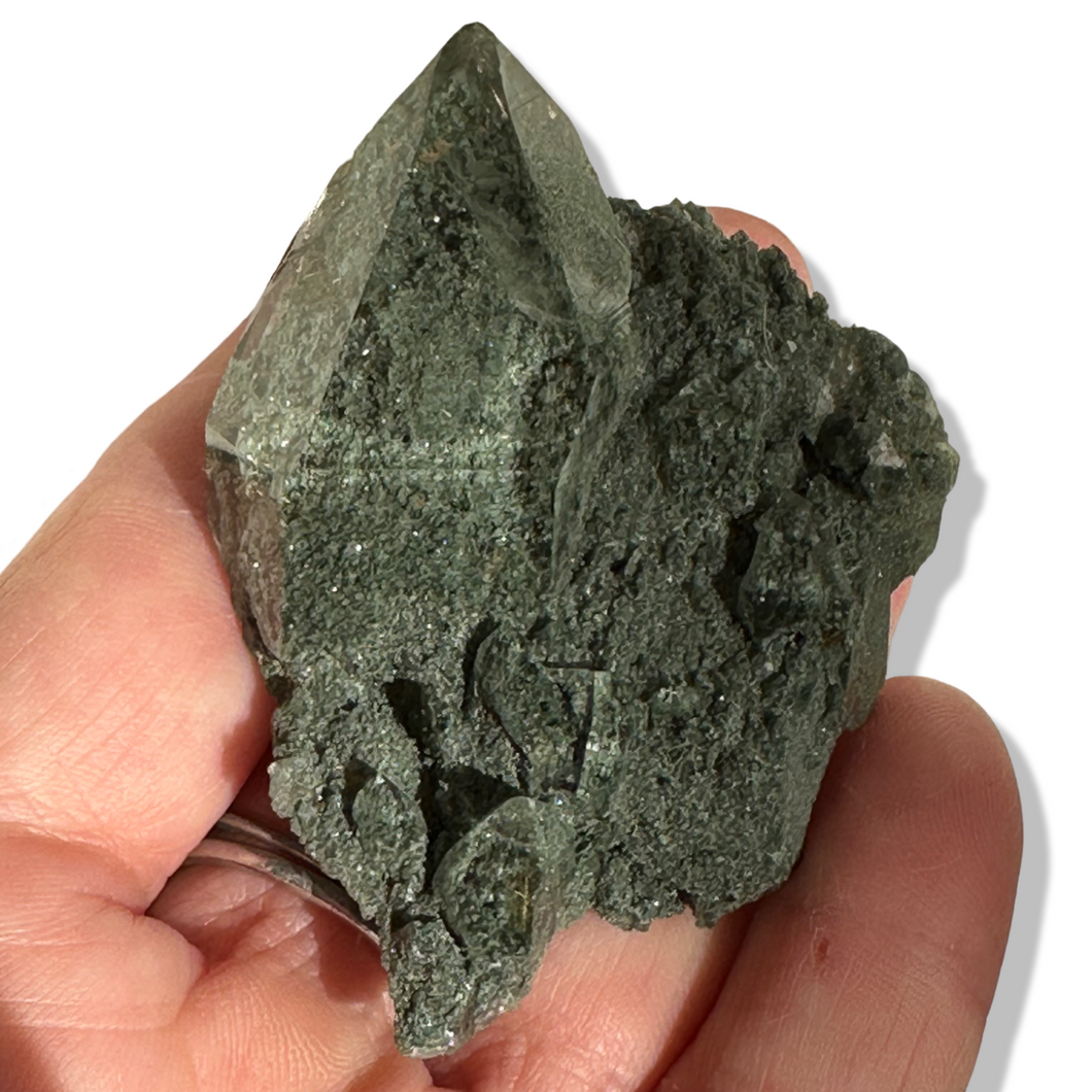 Moody Rutilated Chlorite Samādhi Himalayan Elestial Quartz Cluster, Meru Peak, India