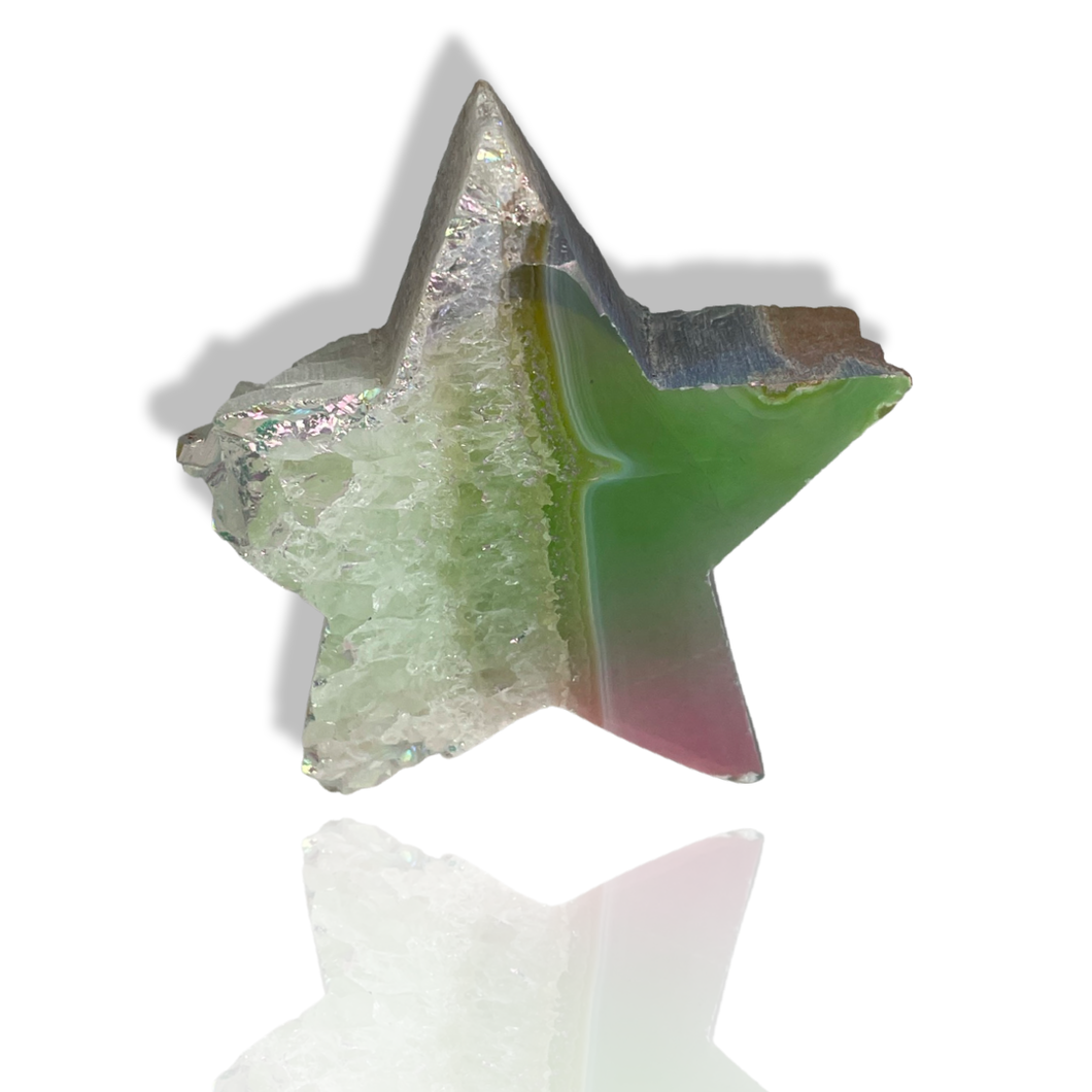 AAA Grade, Double Angel Aura Coated Quartz Agate Star, USA