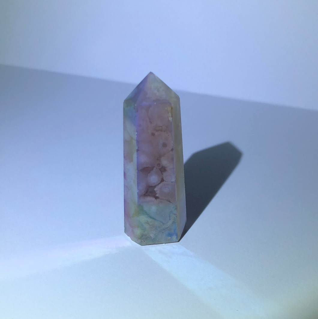 Aura Flower Agate Standing Point 5