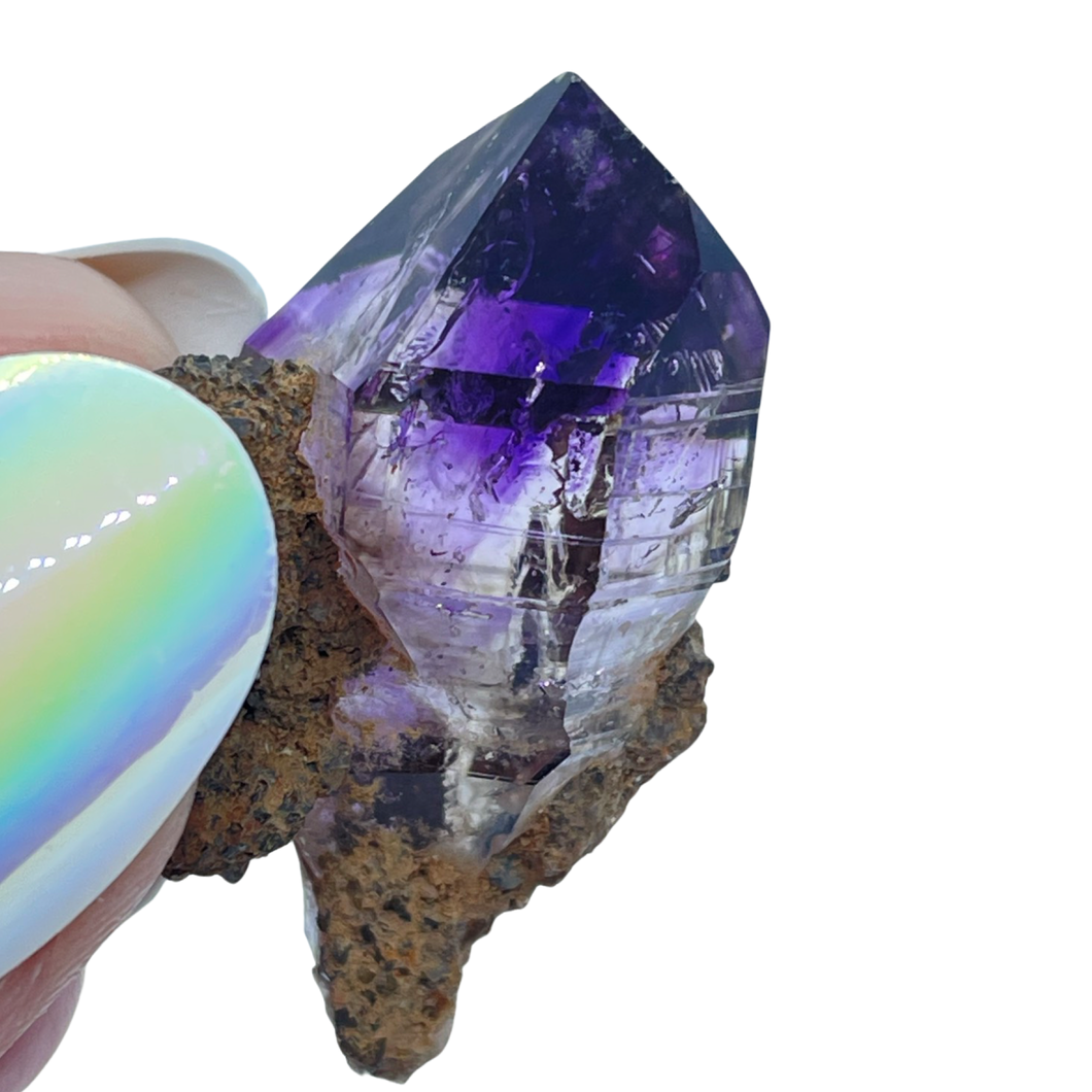 Phantom Smoky Shangaan Amethyst Scepter with Enhydros, Zimbabwe, Africa