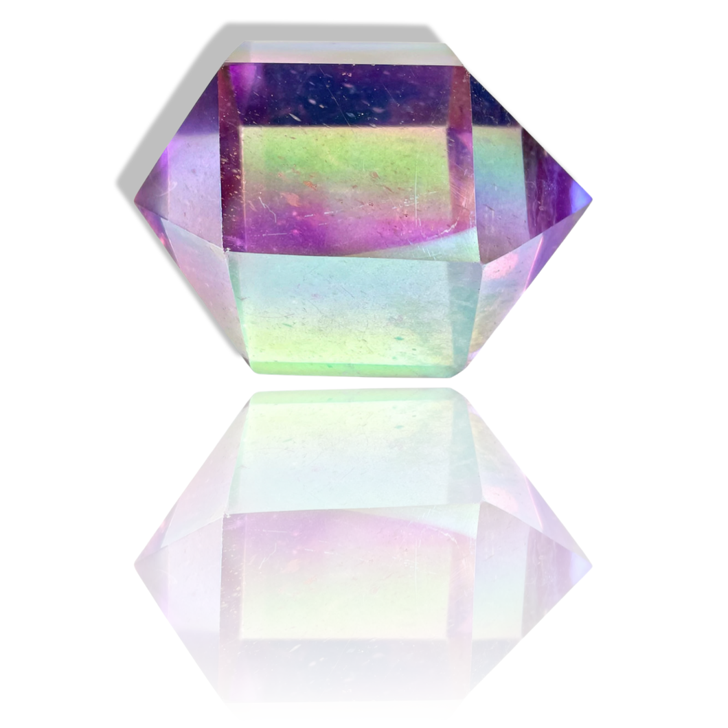 AAA Grade, Double Aura Coated Chubby Double Terminated Grape Aura Quartz, USA
